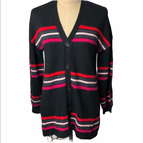 Democracy Sweaters - Democracy striped button front cardigan sw…